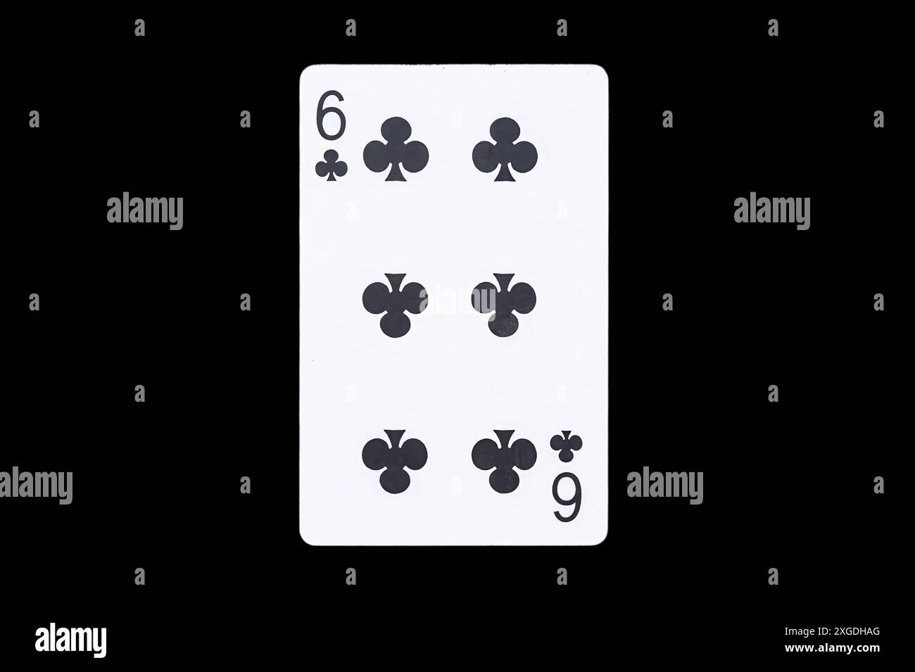 Playing Card Six of Cross Isolated on Black Background Stock Photo - Alamy