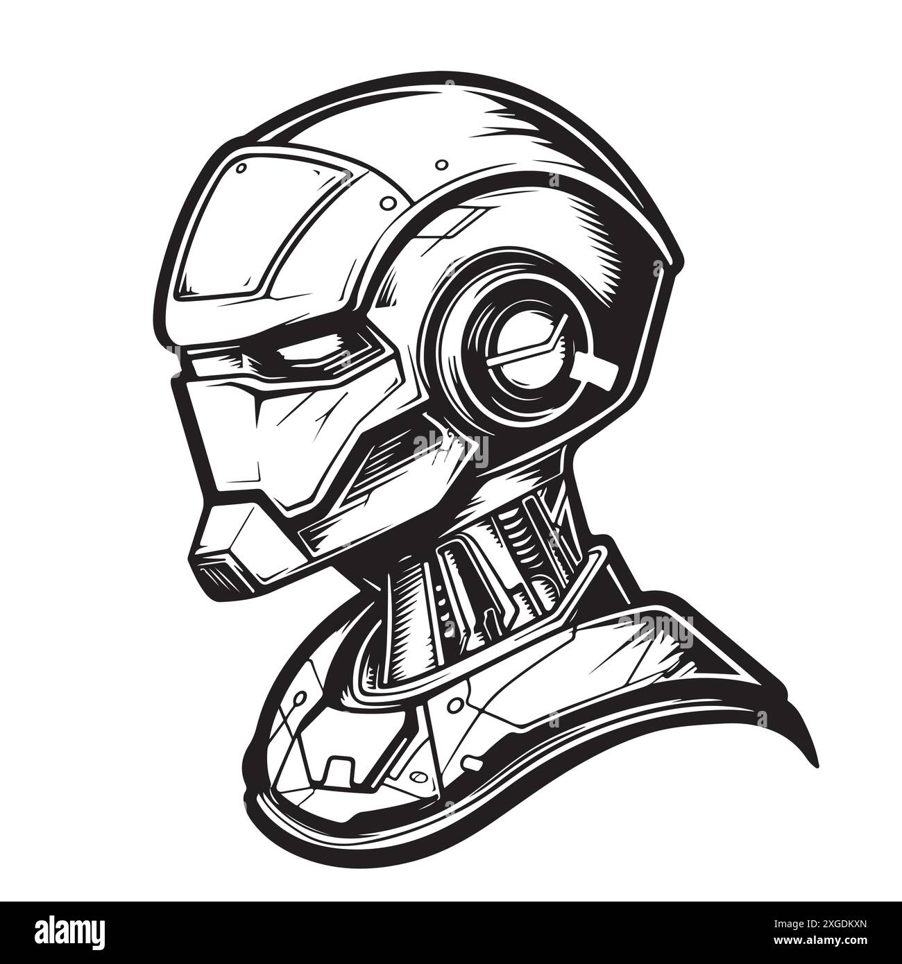 vector sketch illustration of a robot head Stock Vector Image & Art - Alamy