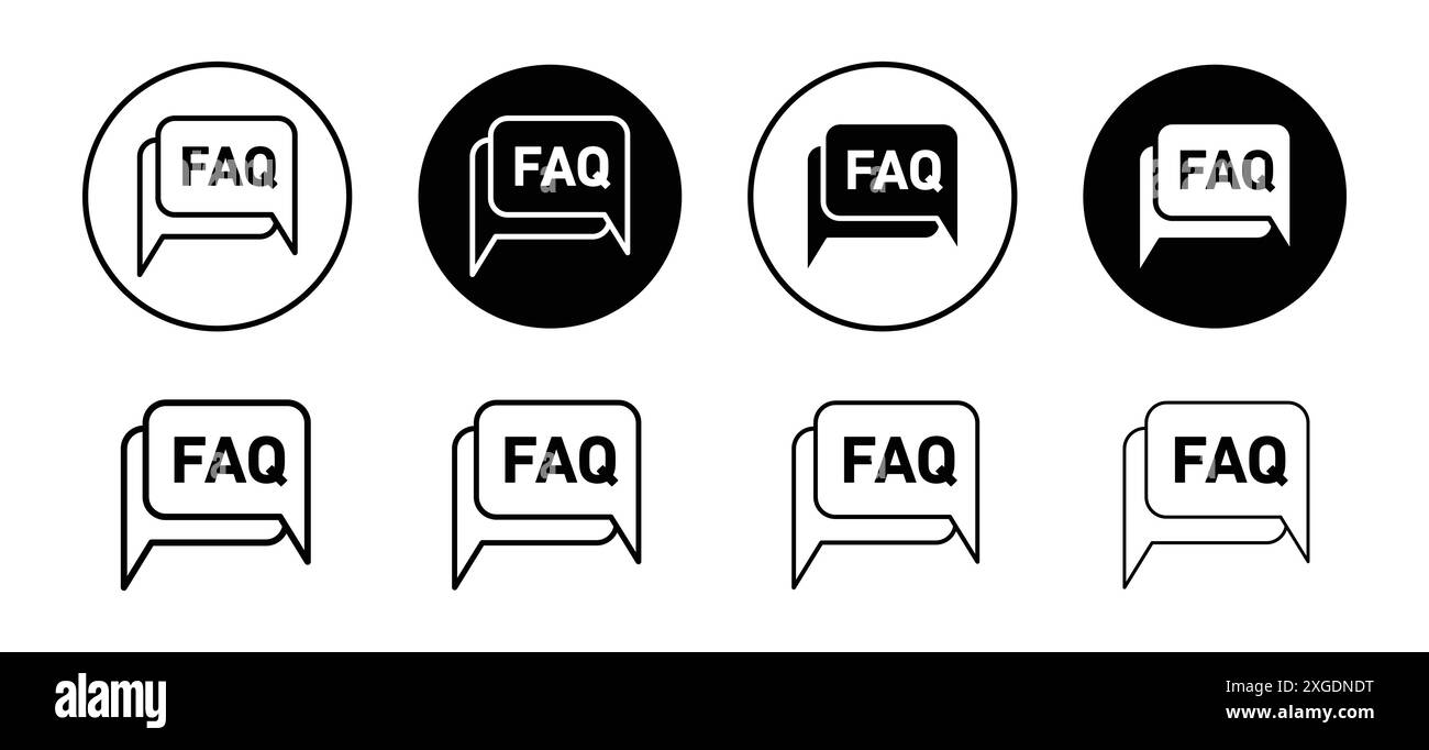 FAQ icon vector logo set collection for web app ui Stock Vector Image ...