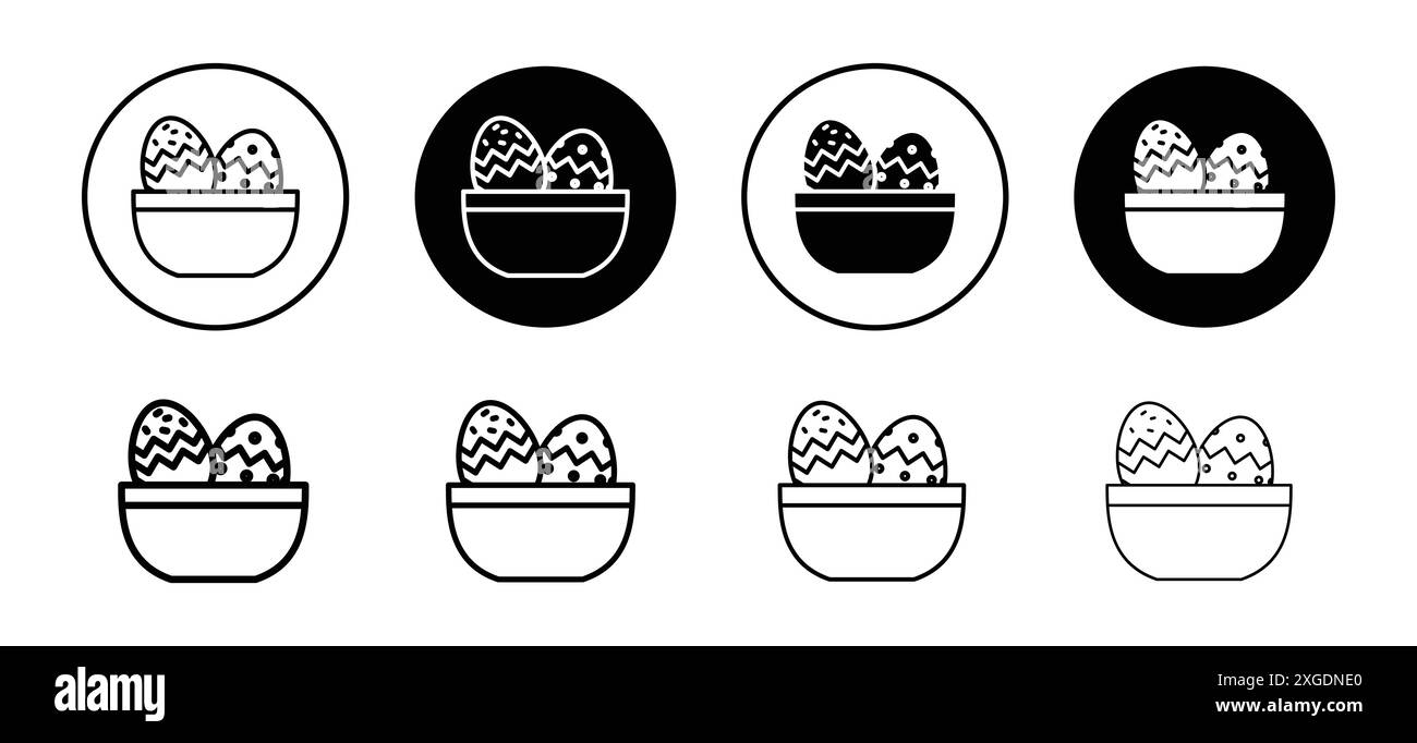 Easter eggs icon vector logo set collection for web app ui Stock Vector