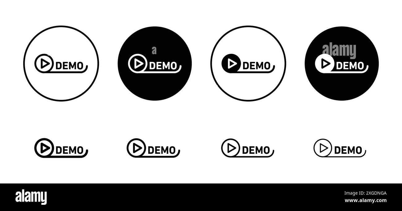 Demo video icon vector logo set collection for web app ui Stock Vector ...