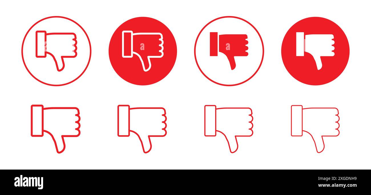 Dislike icon vector logo set collection for web app ui Stock Vector