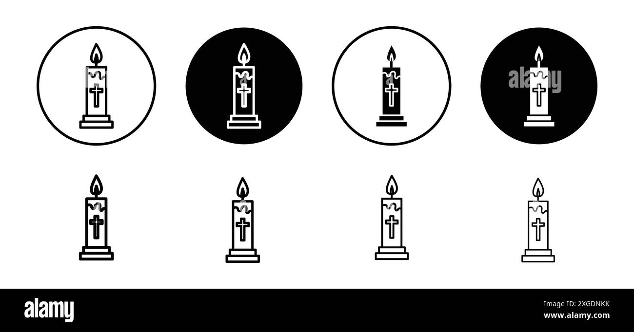 Easter candle icon vector logo set collection for web app ui Stock Vector