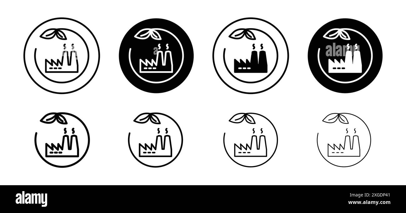Green factory icon vector logo set collection for web app ui Stock ...
