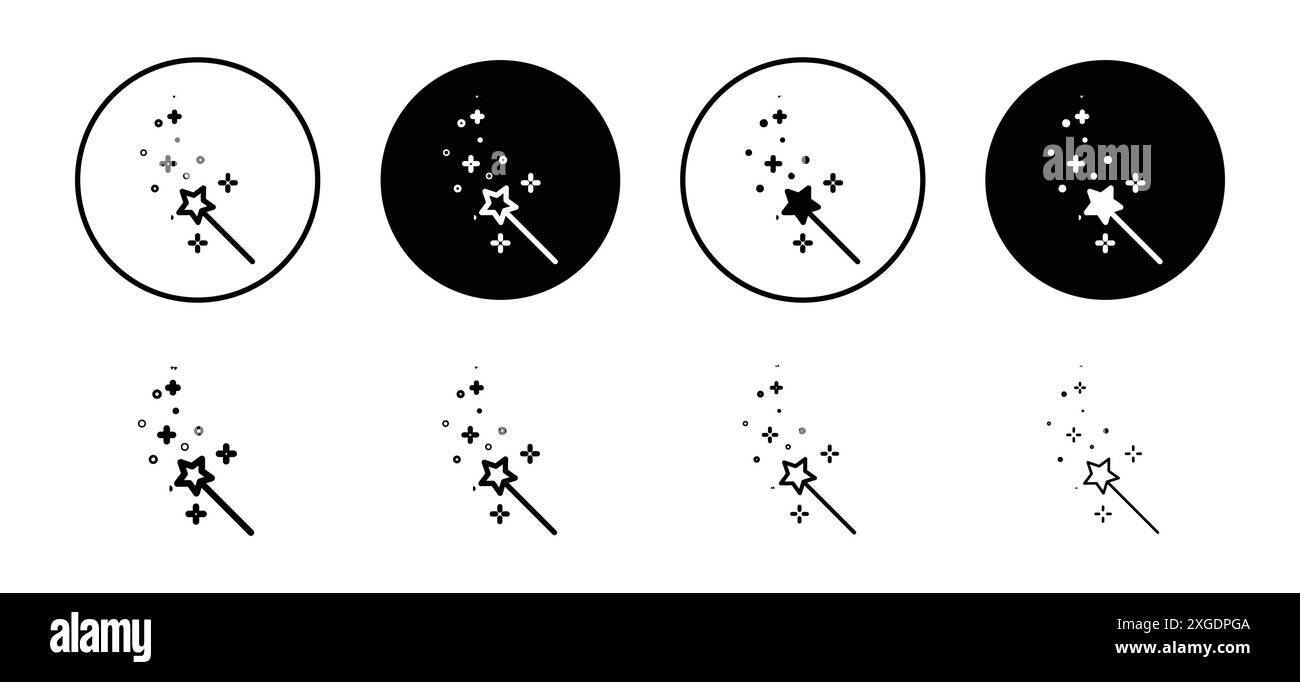 Magic wand icon vector logo set collection for web app ui Stock Vector ...