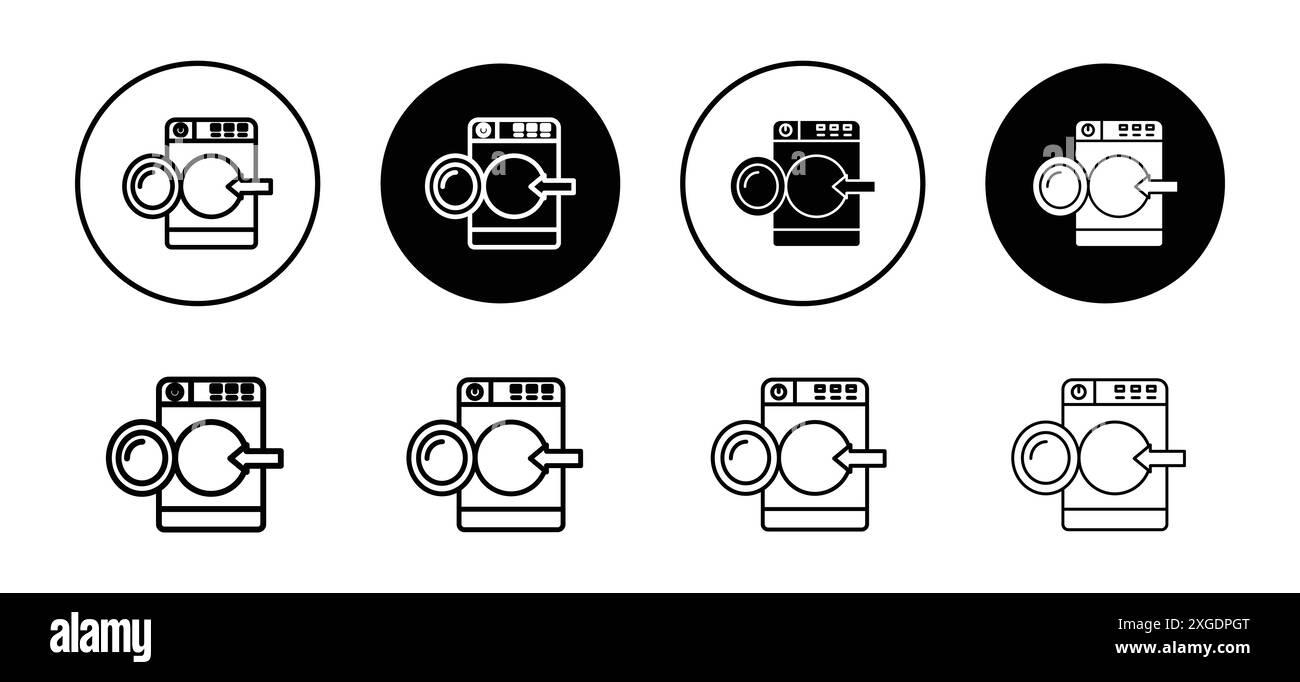 Loading laundry icon vector logo set collection for web app ui Stock Vector