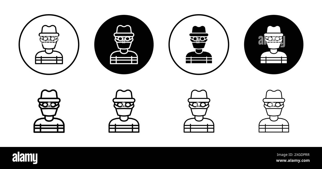Robber icon vector logo set collection for web app ui Stock Vector