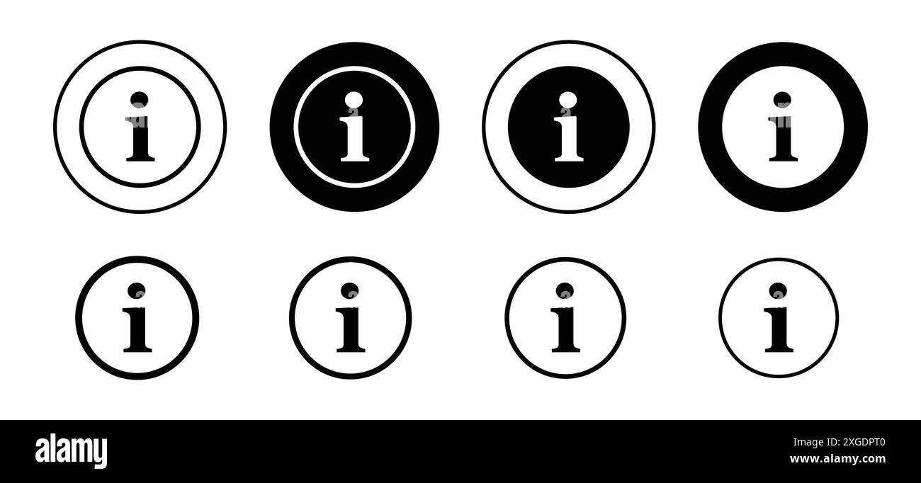 Information icon vector logo set collection for web app ui Stock Vector ...