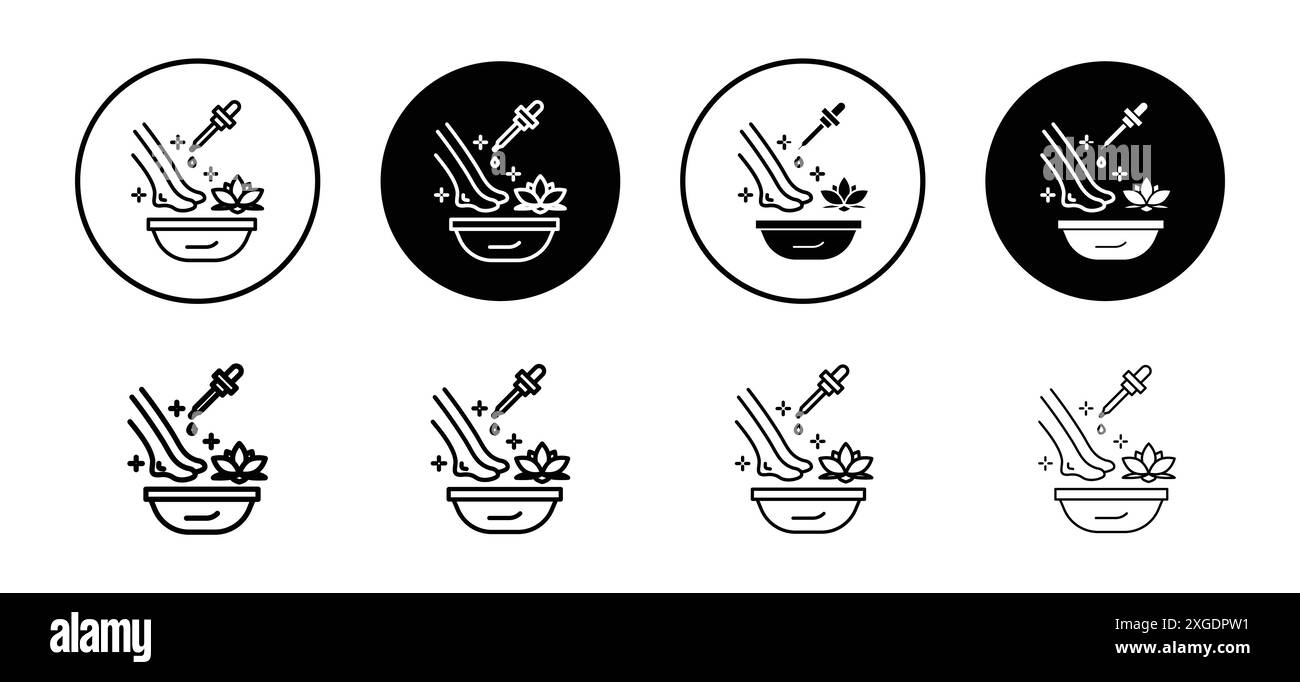 Pedicure icon vector logo set collection for web app ui Stock Vector
