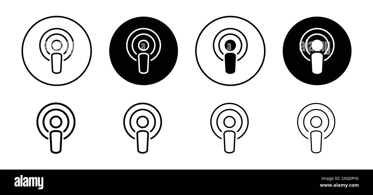 Podcast icon vector logo set collection for web app ui Stock Vector ...