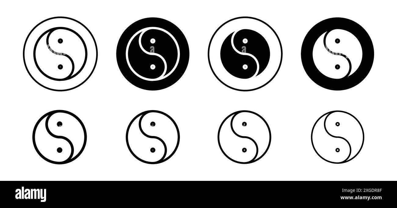 Yin yang vector vectors Black and White Stock Photos & Images - Alamy