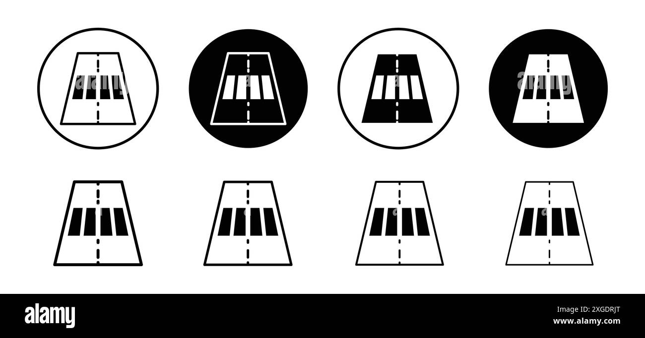 Zebra crossing icon vector logo set collection for web app ui Stock