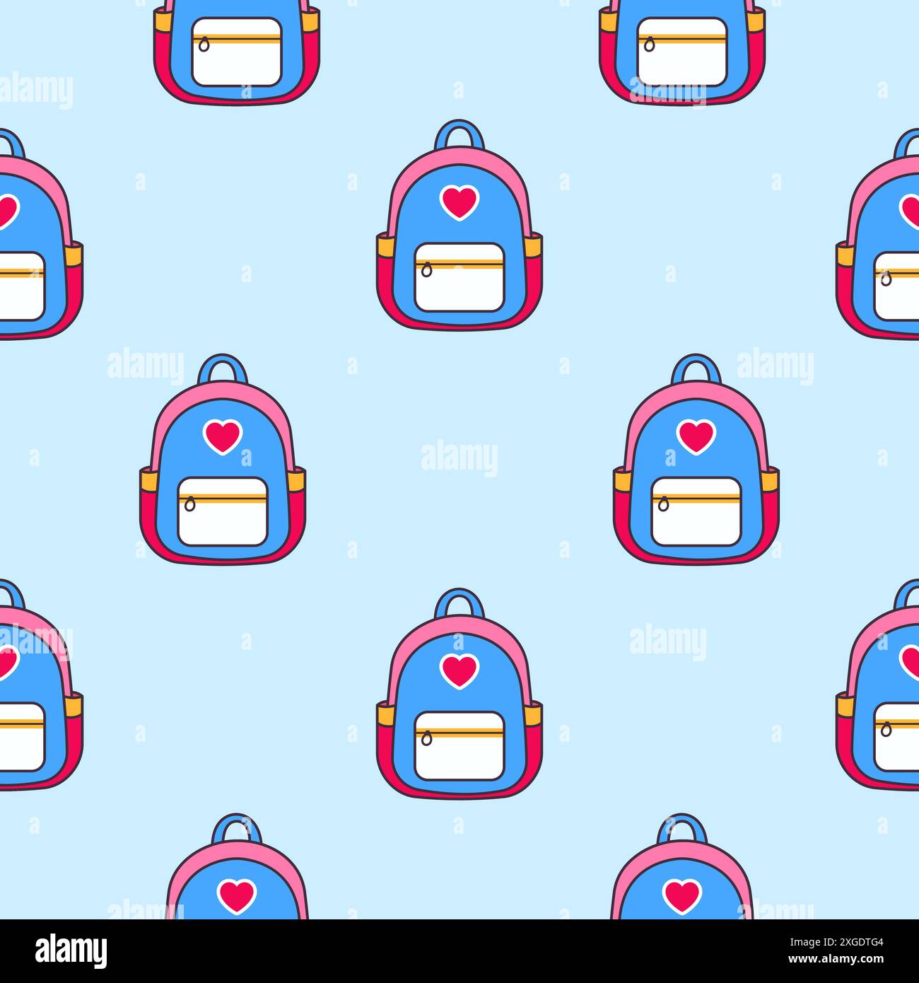 School bag. Vector seamless pattern. Stock Vector