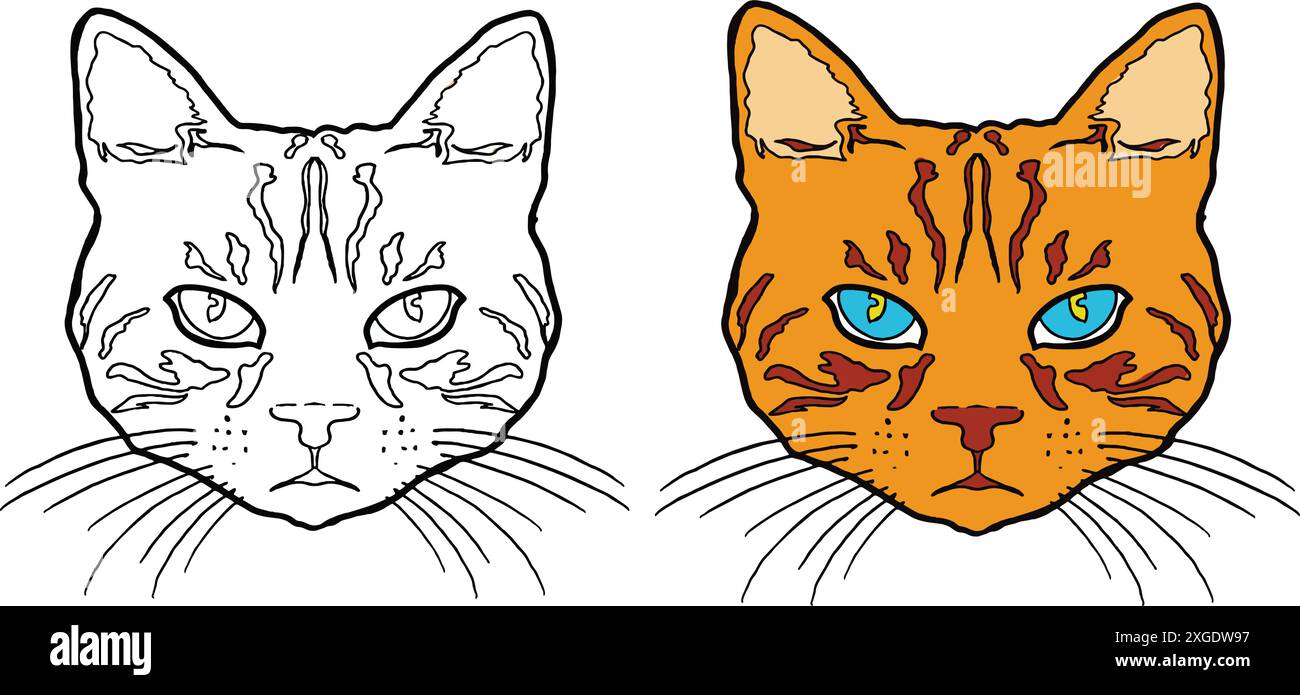 Cute cat head mascot vector illustration Stock Vector