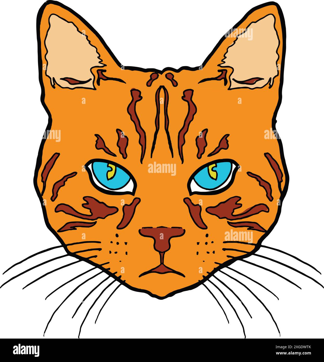 Cute cat head mascot vector illustration Stock Vector