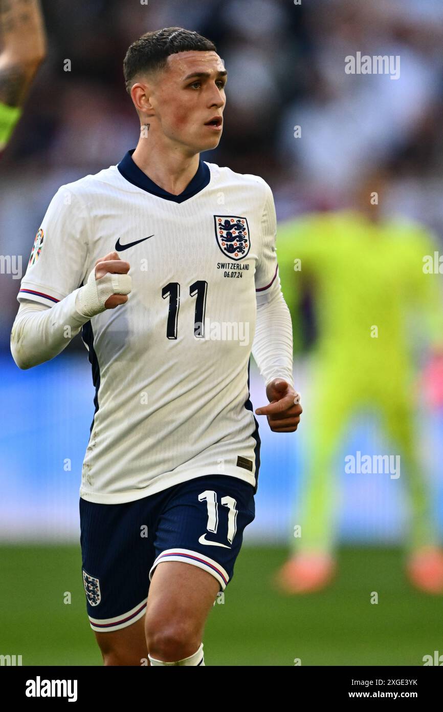 DUSSELDORF, GERMANY - JULY 6: Phil Foden of England close up on