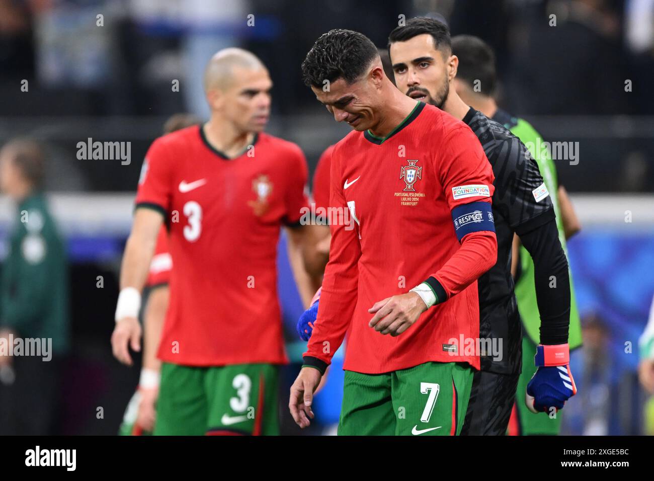 FRANKFURT Cristiano Ronaldo of Portugal cries after missing a penalty