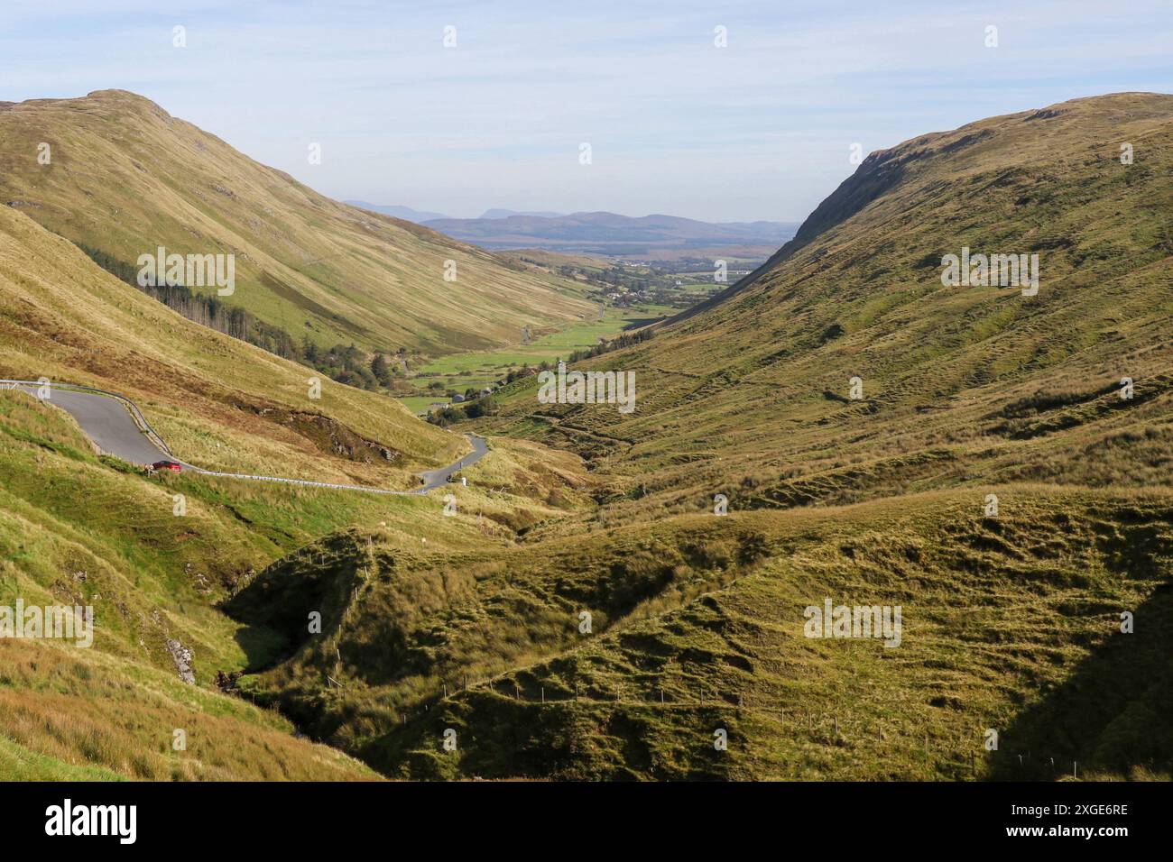 Rural country road County Donegal Ireland in September autumn sunshine. Stock Photo