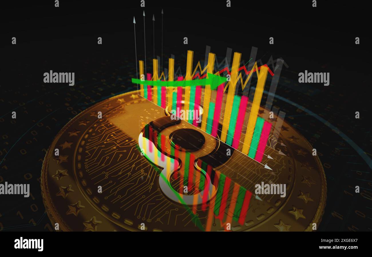 Helium HNT Cryptocurrency. Helium coin growth chart on the exchange, chart  Stock Photo - Alamy