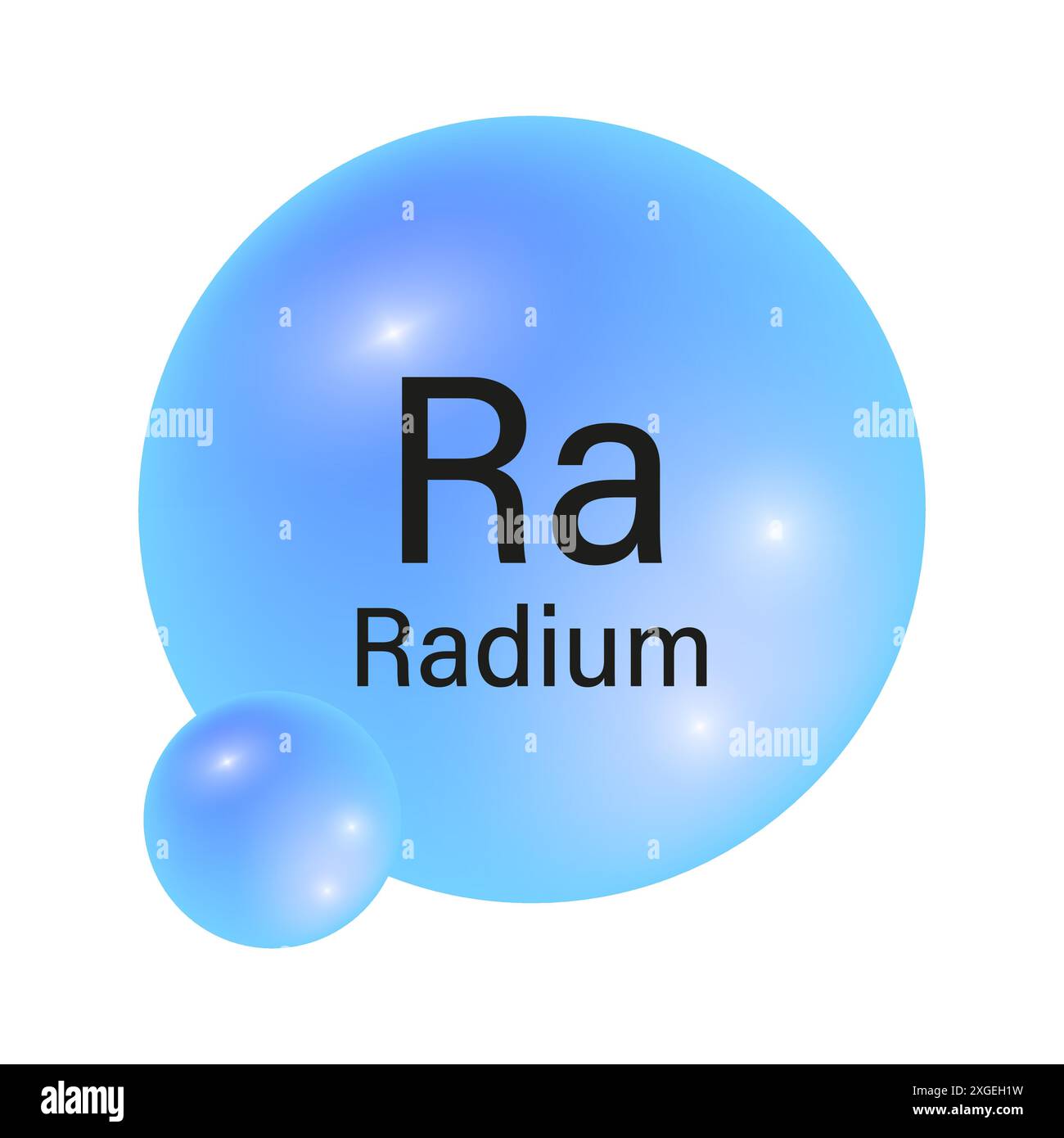 Radium element icon. Blue spherical symbol. Vector chemical ...