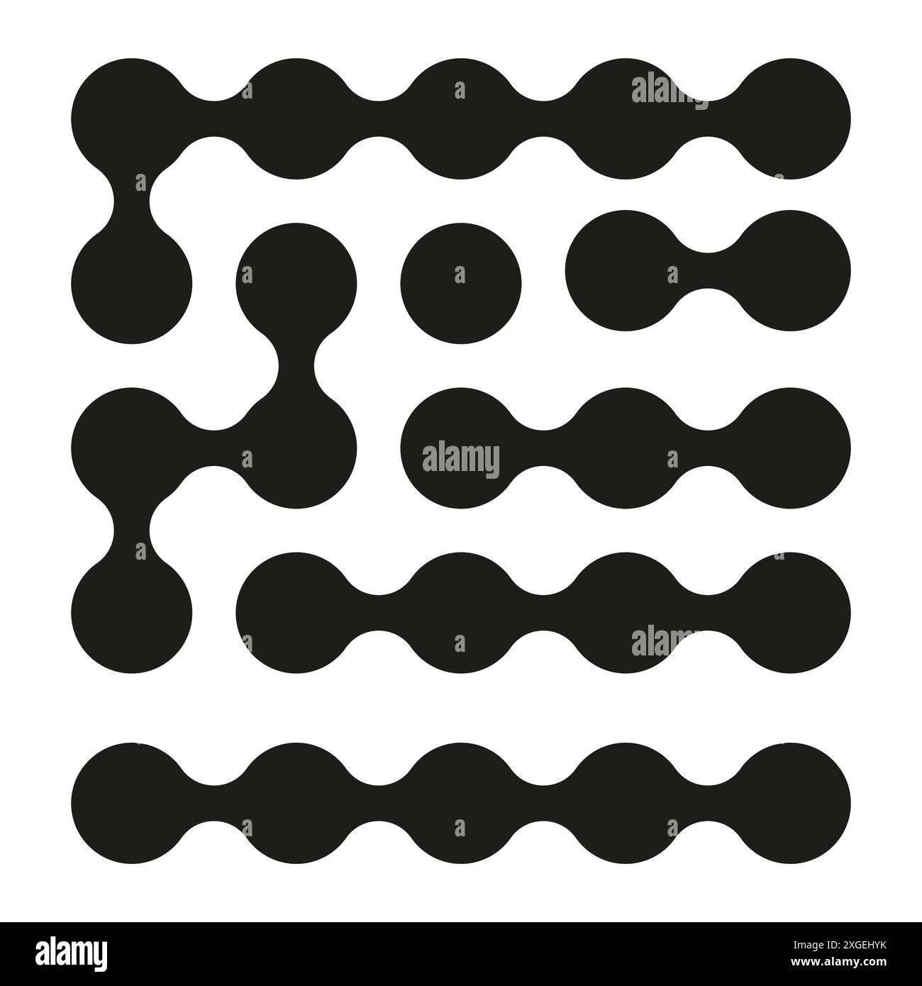 Abstract geometric pattern. Black connected circles. Modern minimalist design. Vector illustration. Stock Vector