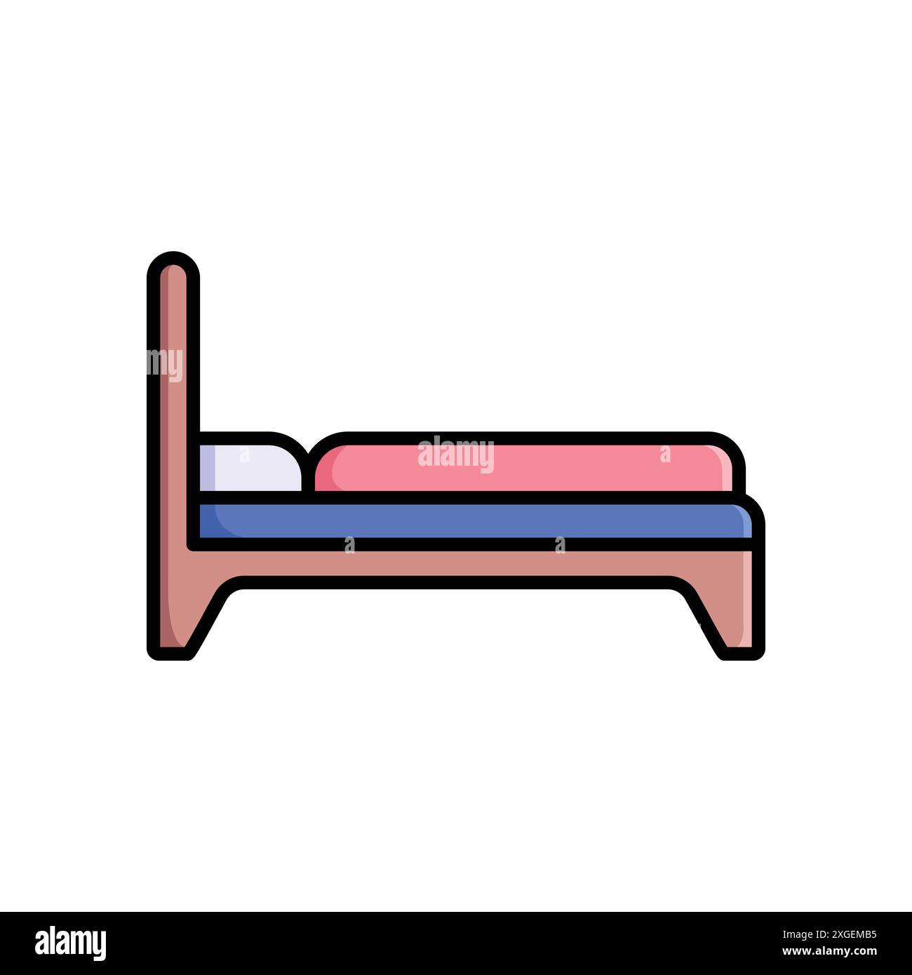 bed icon vector design template in white background Stock Vector
