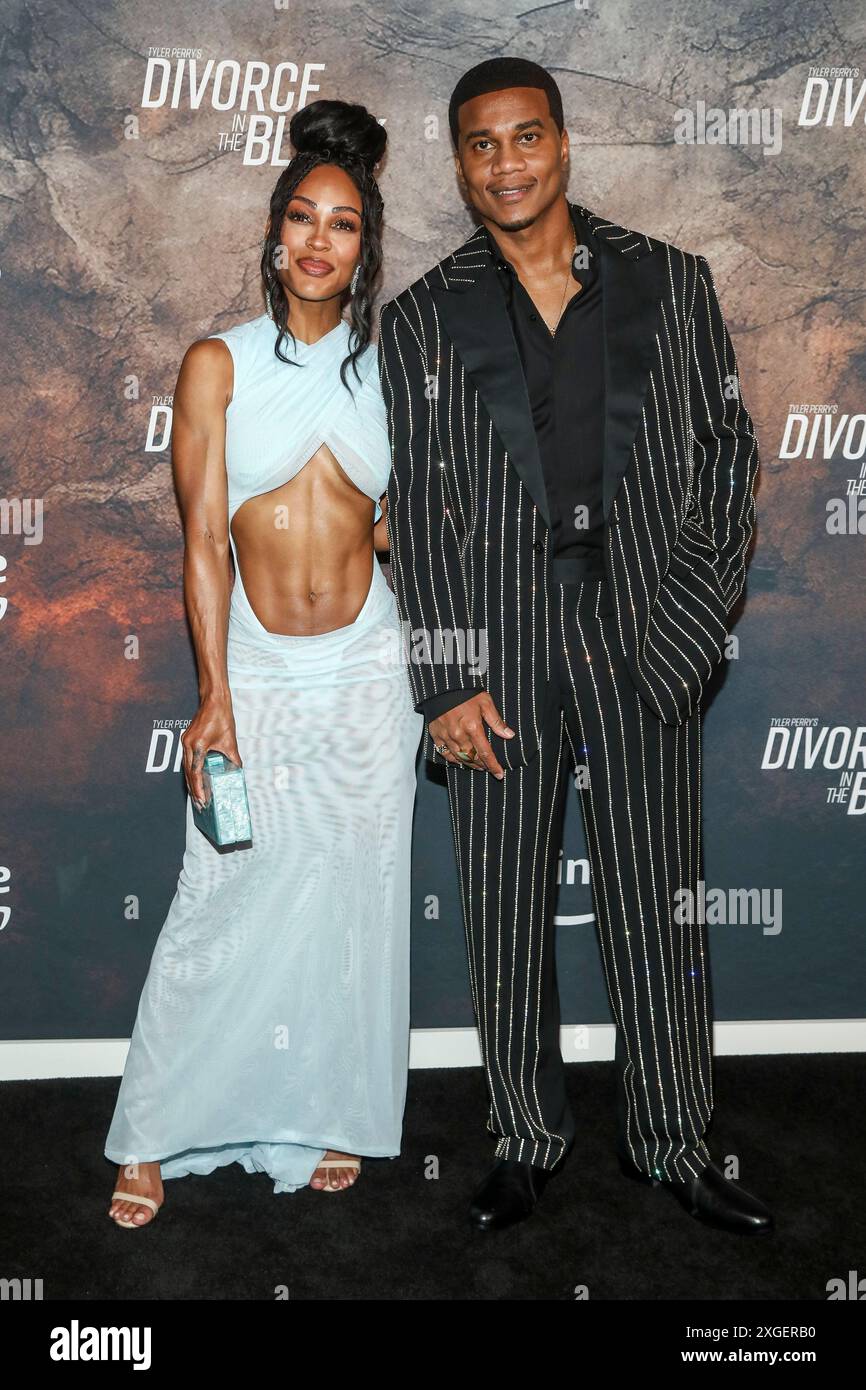 Actors Meagan Good, left, and Cory Hardrict attend the premiere of