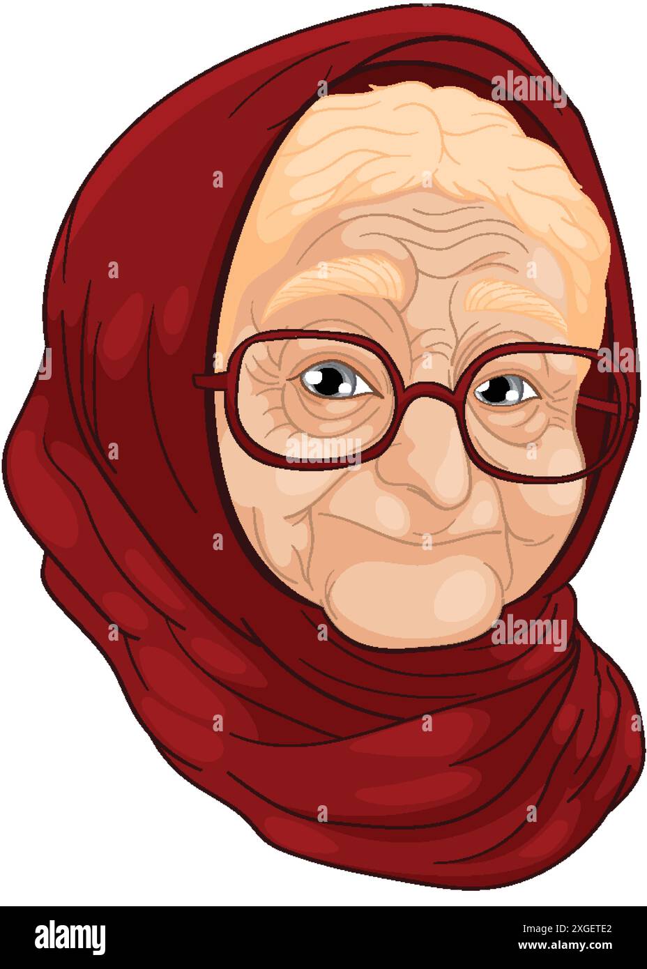 Illustration of an elderly woman with glasses Stock Vector Image & Art ...