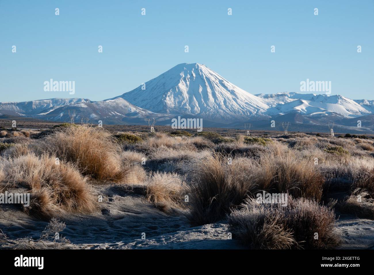 Snow covered Mount Ngauruhoe in Ruapehu, New Zealand Stock Photo - Alamy