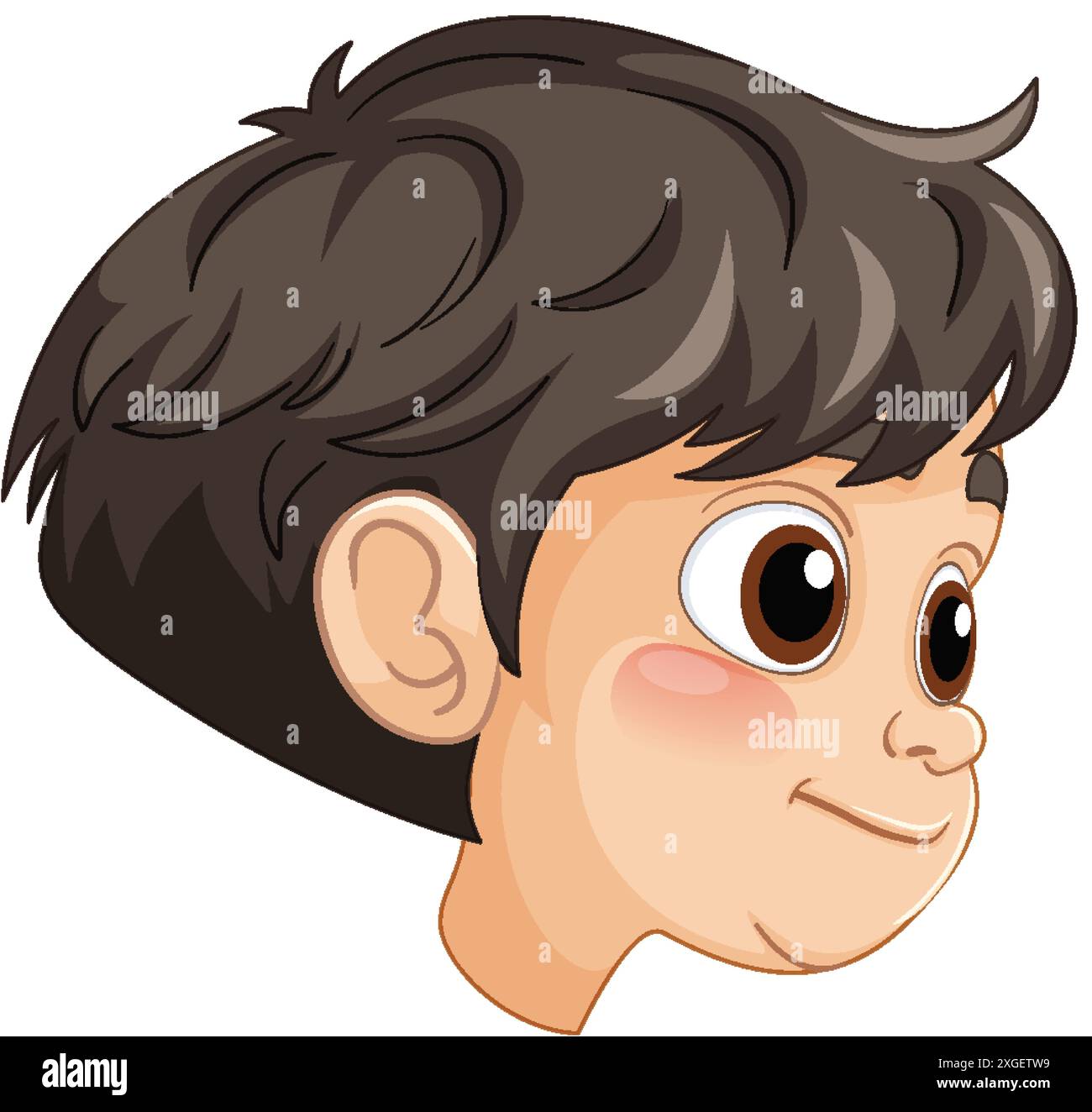 Illustration of a happy young boy's face Stock Vector Image & Art - Alamy