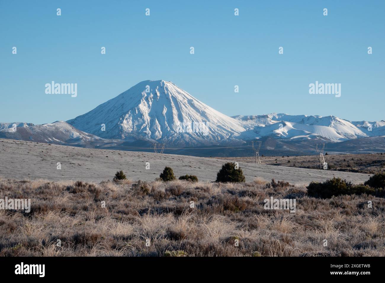 Snow covered Mount Ngauruhoe in Ruapehu, New Zealand Stock Photo - Alamy
