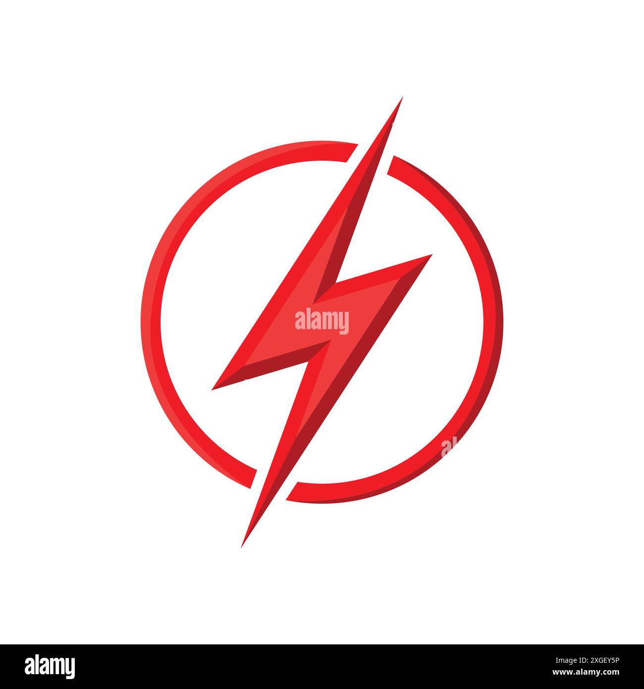 lightning bolt icon vector design template in white background Stock ...