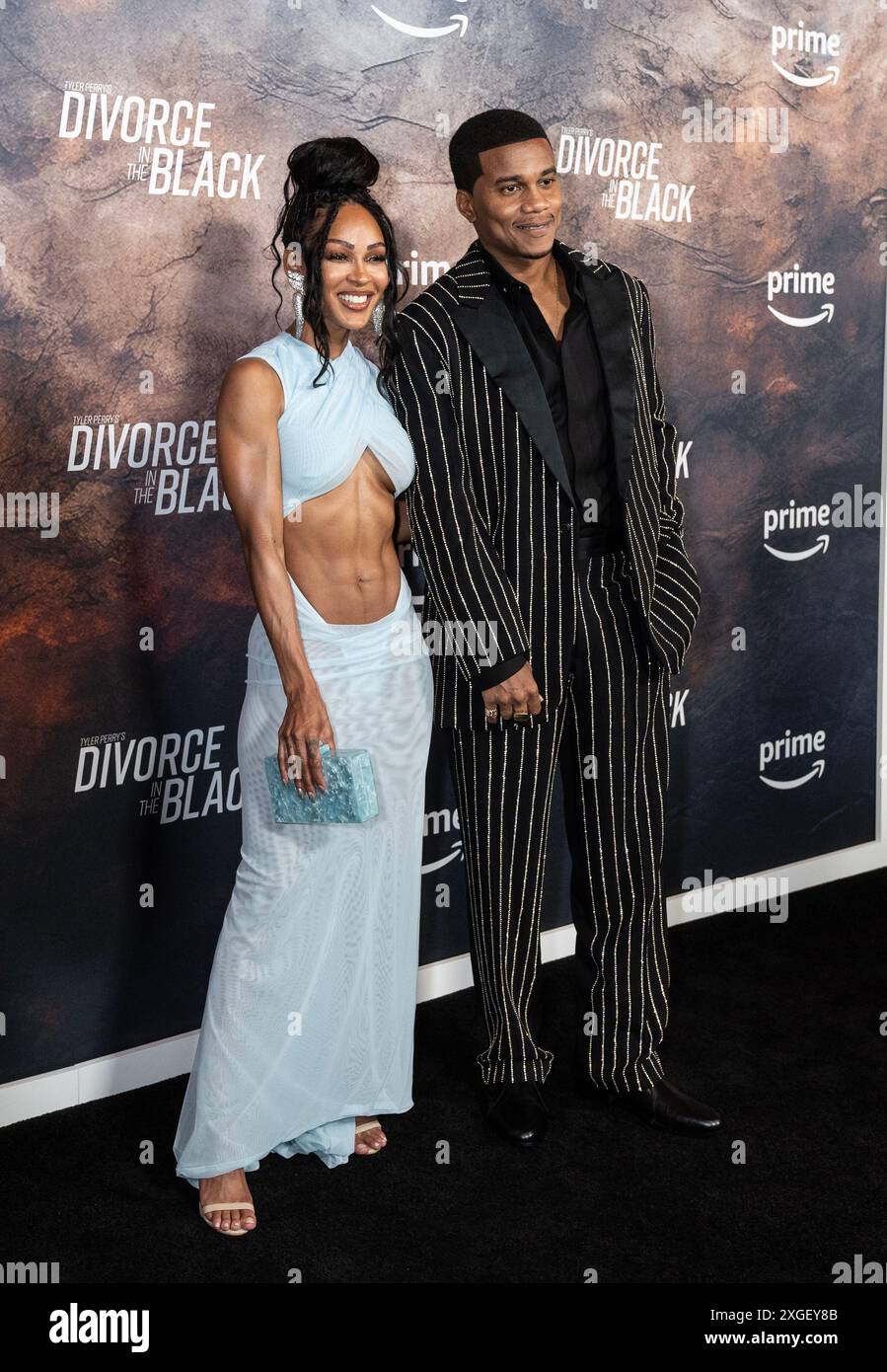 New York, United States. 08th July, 2024. Meagan Good wearing dress by