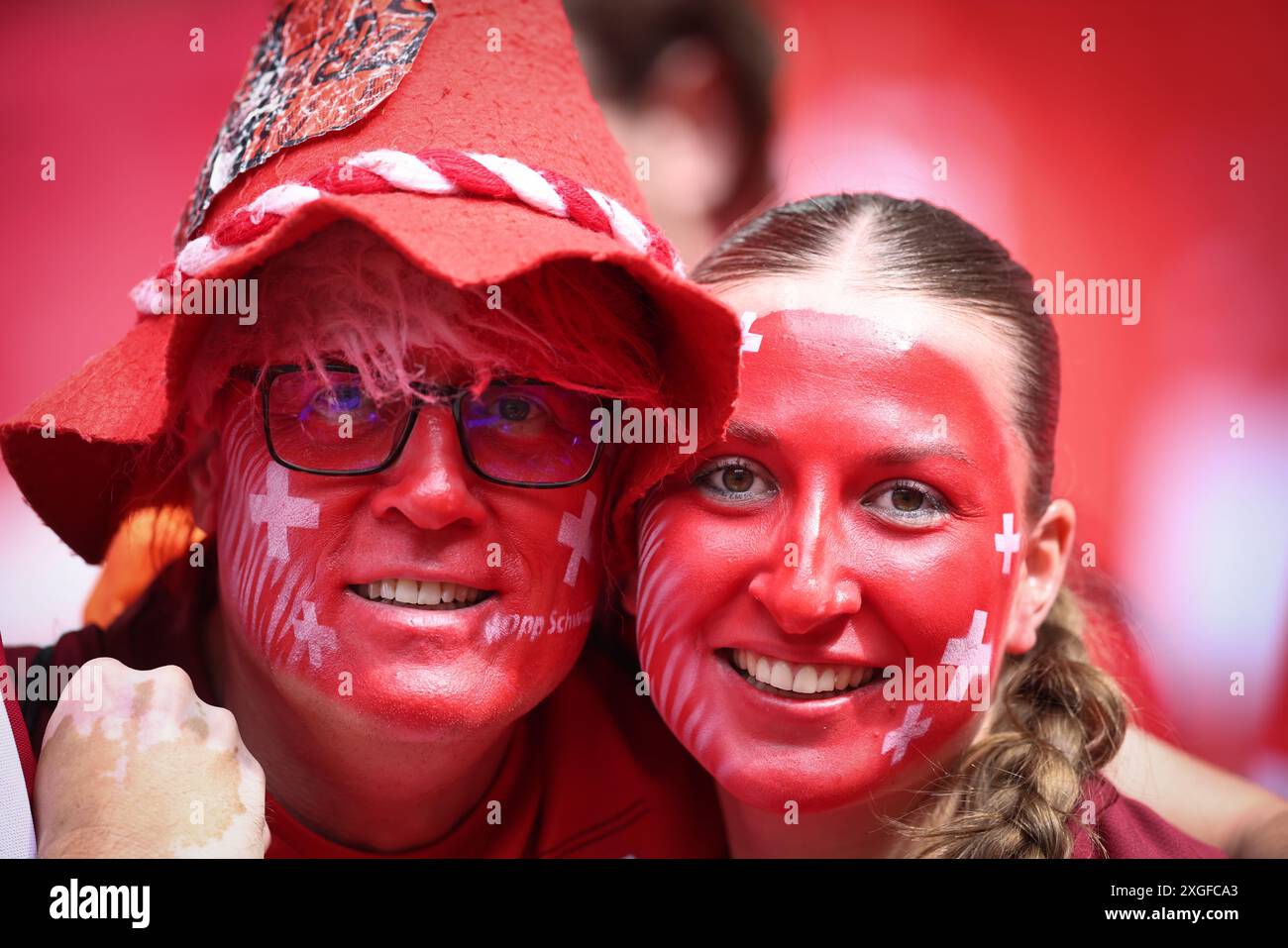 Jul With Fans DUSSELDORF, GERMANY - JULY 06: Switzerland Fans before the UEFA EURO ...