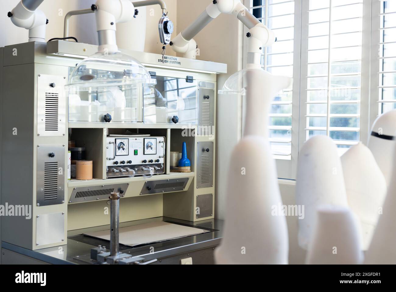Prosthetic lab with advanced equipment and tools for creating artificial limbs Stock Photo