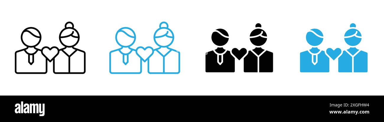 Couple icon vector logo set collection for web app ui Stock Vector ...