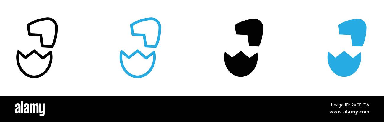 Broken egg icon vector logo set collection for web app ui Stock Vector