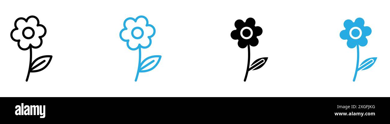 Flower icon vector logo set collection for web app ui Stock Vector ...