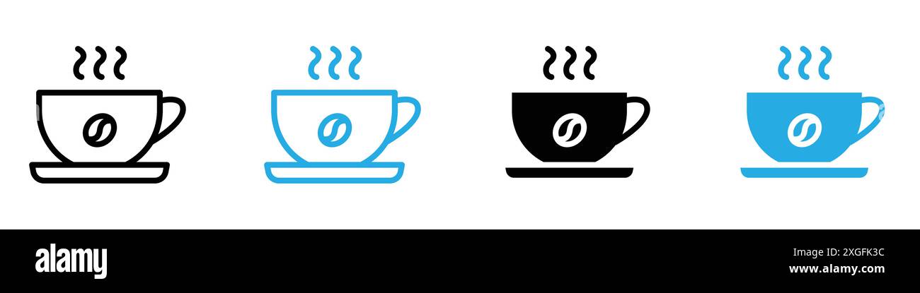 Cup of coffee icon vector logo set collection for web app ui Stock ...