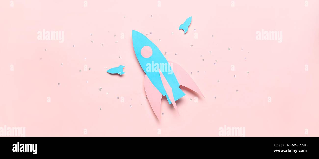 Paper Rockets Pink Day time space shuttle hi-res stock photography and images - Alamy