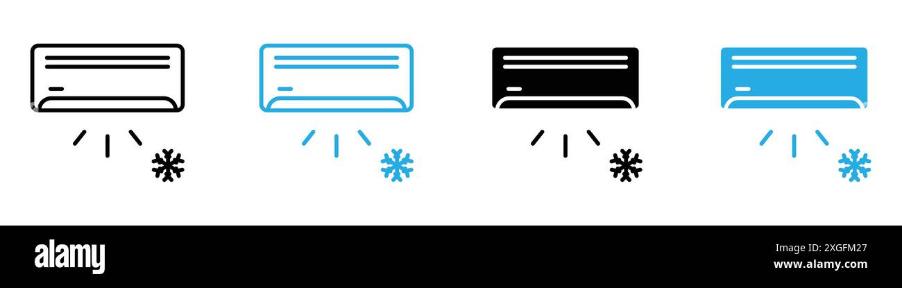 Air conditioner icon vector logo set collection for web app ui Stock Vector
