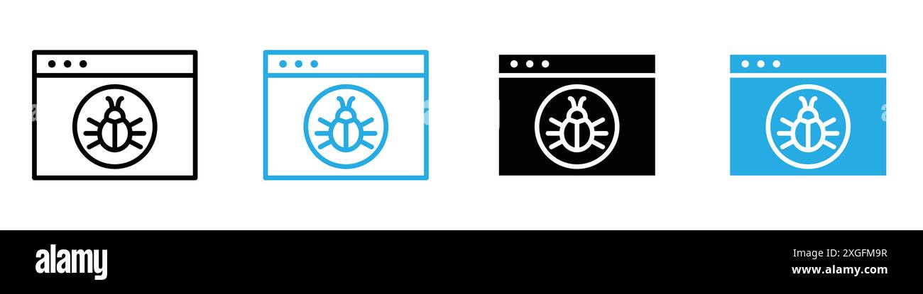 Bug icon vector logo set collection for web app ui Stock Vector