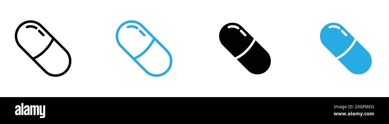 Capsule icon vector logo set collection for web app ui Stock Vector ...