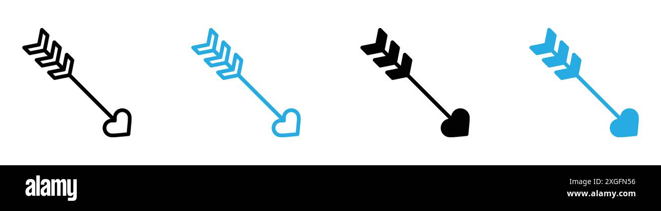 Love arrow icon vector logo set collection for web app ui Stock Vector