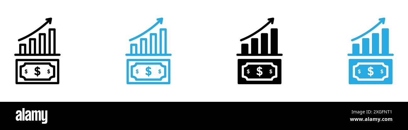 Growing profit icon vector logo set collection for web app ui Stock ...