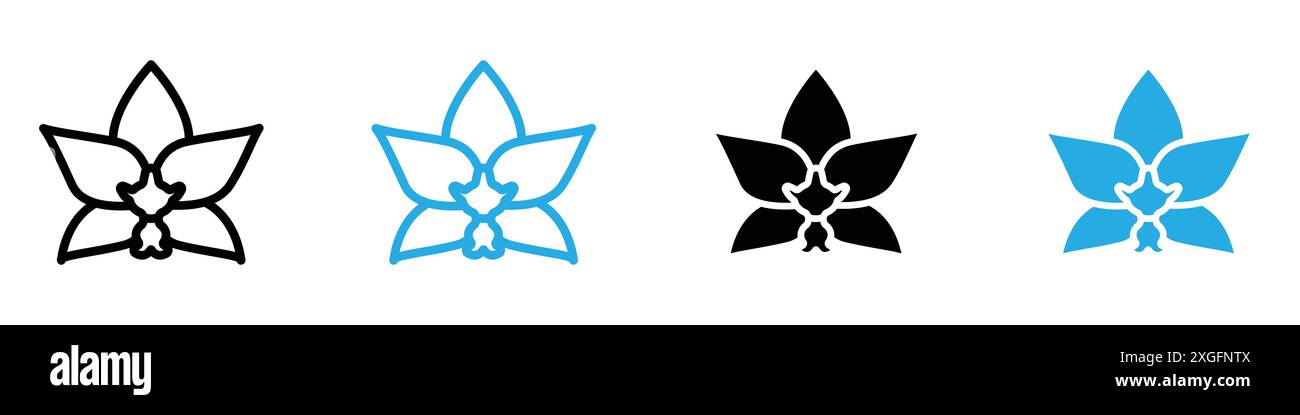 Moth Orchid icon vector logo set collection for web app ui Stock Vector