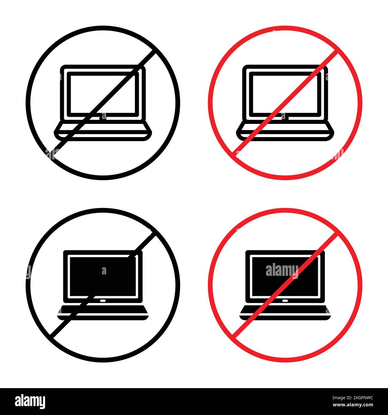 No computer sign vector logo set collection for web app ui Stock Vector ...