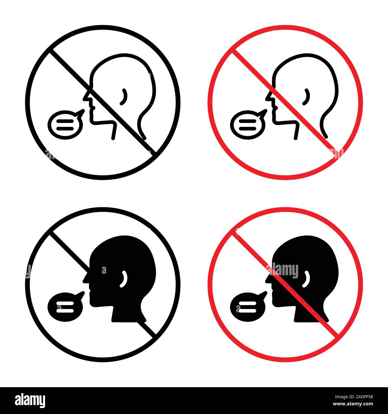 No talking sign vector logo set collection for web app ui Stock Vector