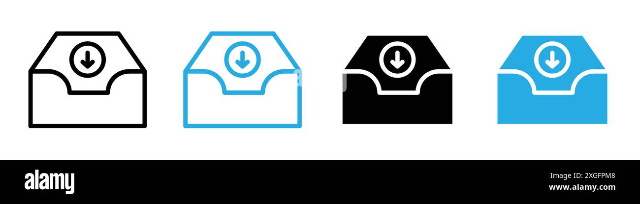 Inbox icon vector logo set collection for web app ui Stock Vector Image ...