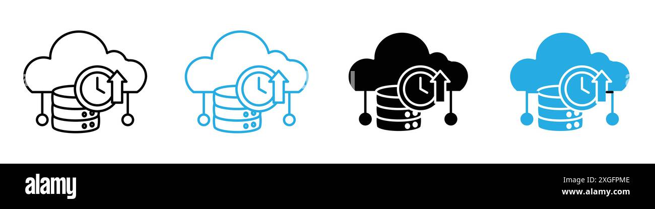 High server uptime icon vector logo set collection for web app ui Stock Vector